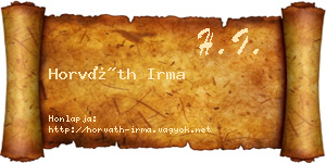 Horváth Irma névjegykártya