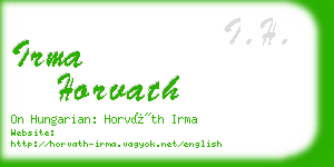 irma horvath business card